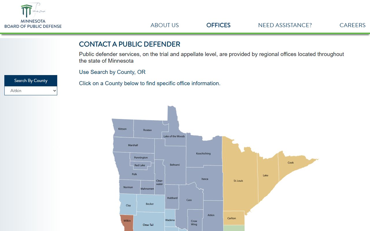 Dodge County arrest records and court charges Minnesota Board of Public Defense offices