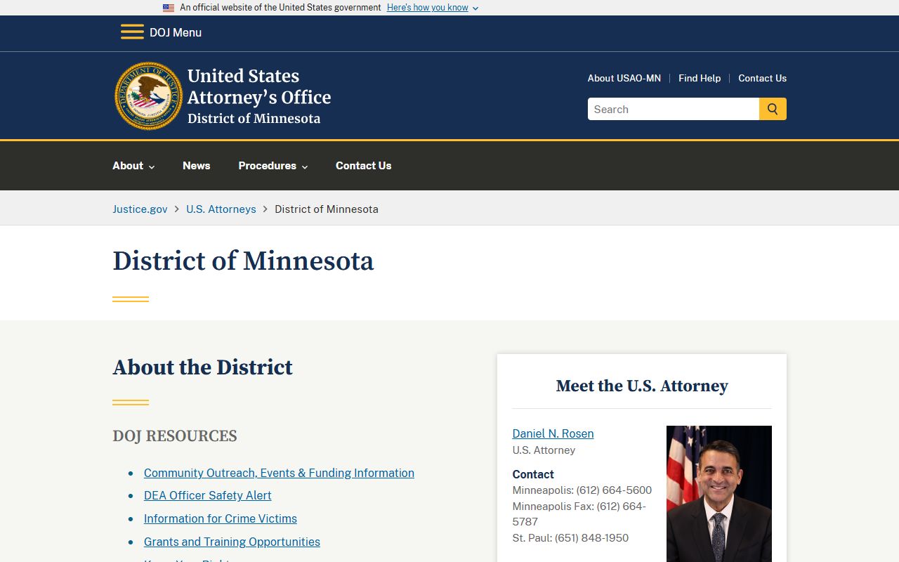 Dodge County arrest records and court charges U.S. Attorney District of Minnesota
