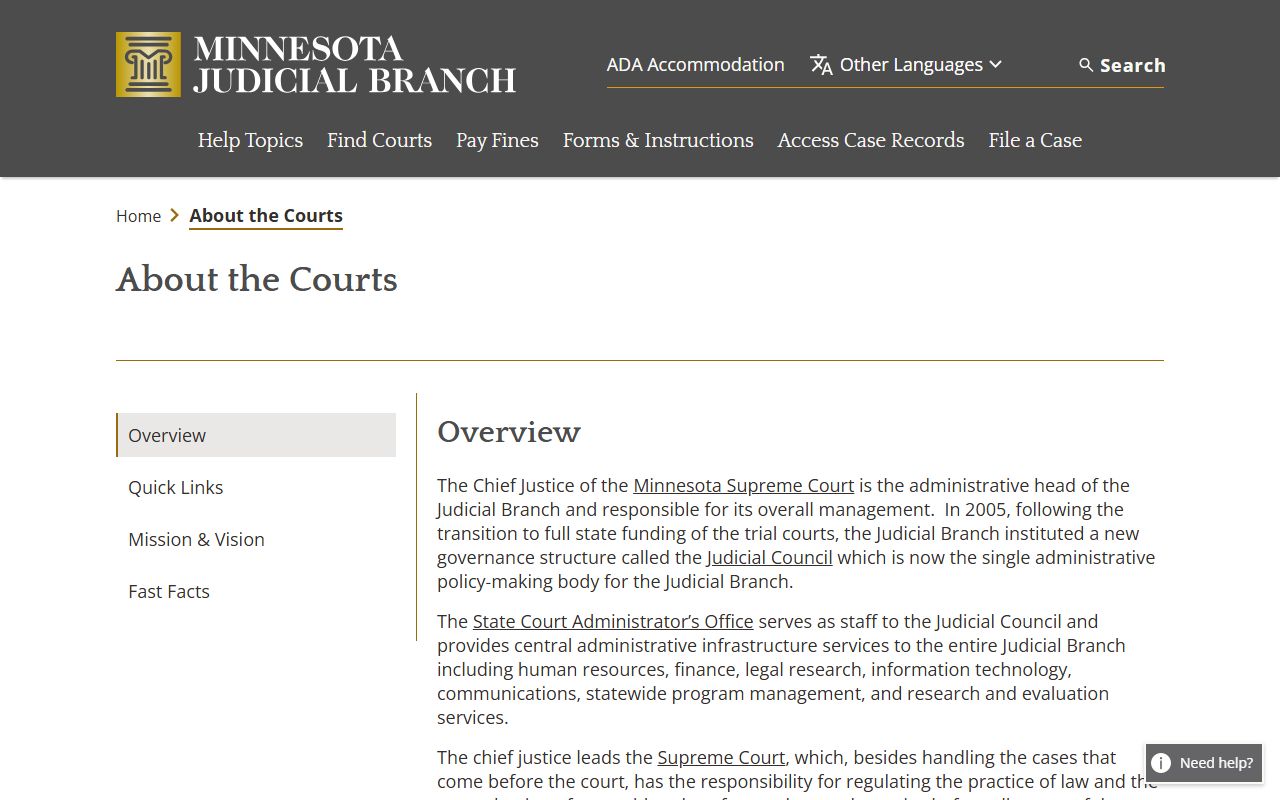 Dodge County court dockets Minnesota Judicial Branch court system overview