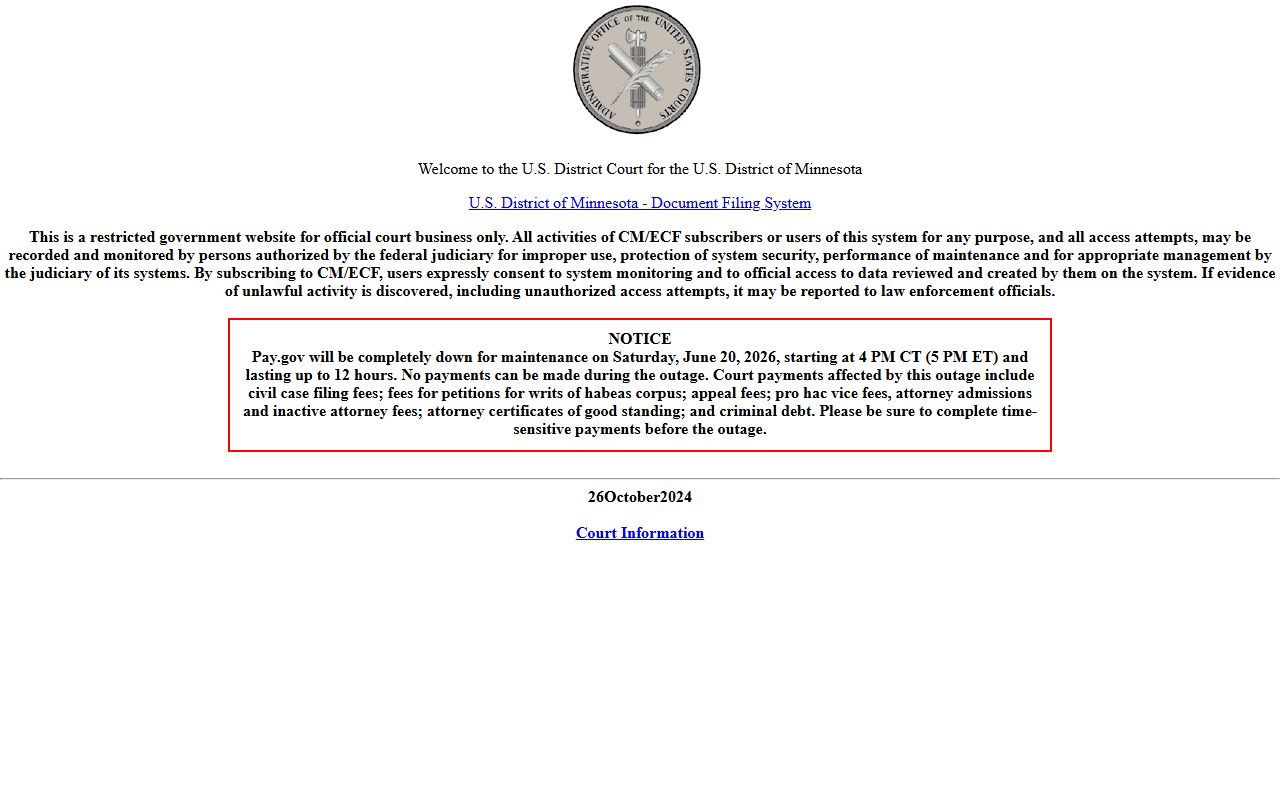 Dodge County federal court records CM ECF access