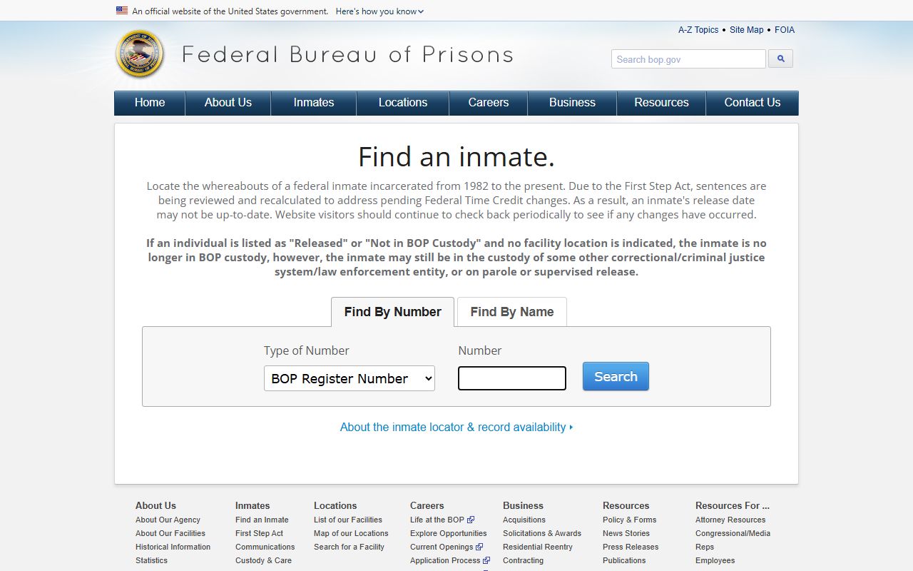 Dodge County inmate records federal BOP inmate locator