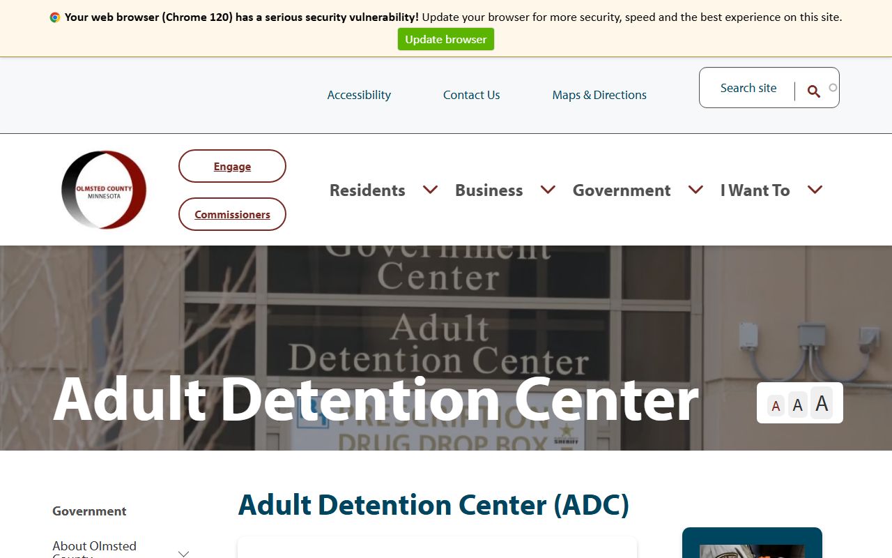 Dodge County inmate records Olmsted Adult Detention Center information